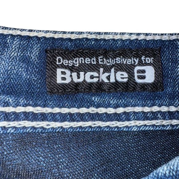 Salvage Anarchy Men’s Jeans SZ 36/29 Fading Whiskering Distressed Dark Wash - Picture 7 of 12